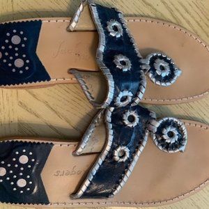 Navy Jack Rogers with silver trim size 8.5
